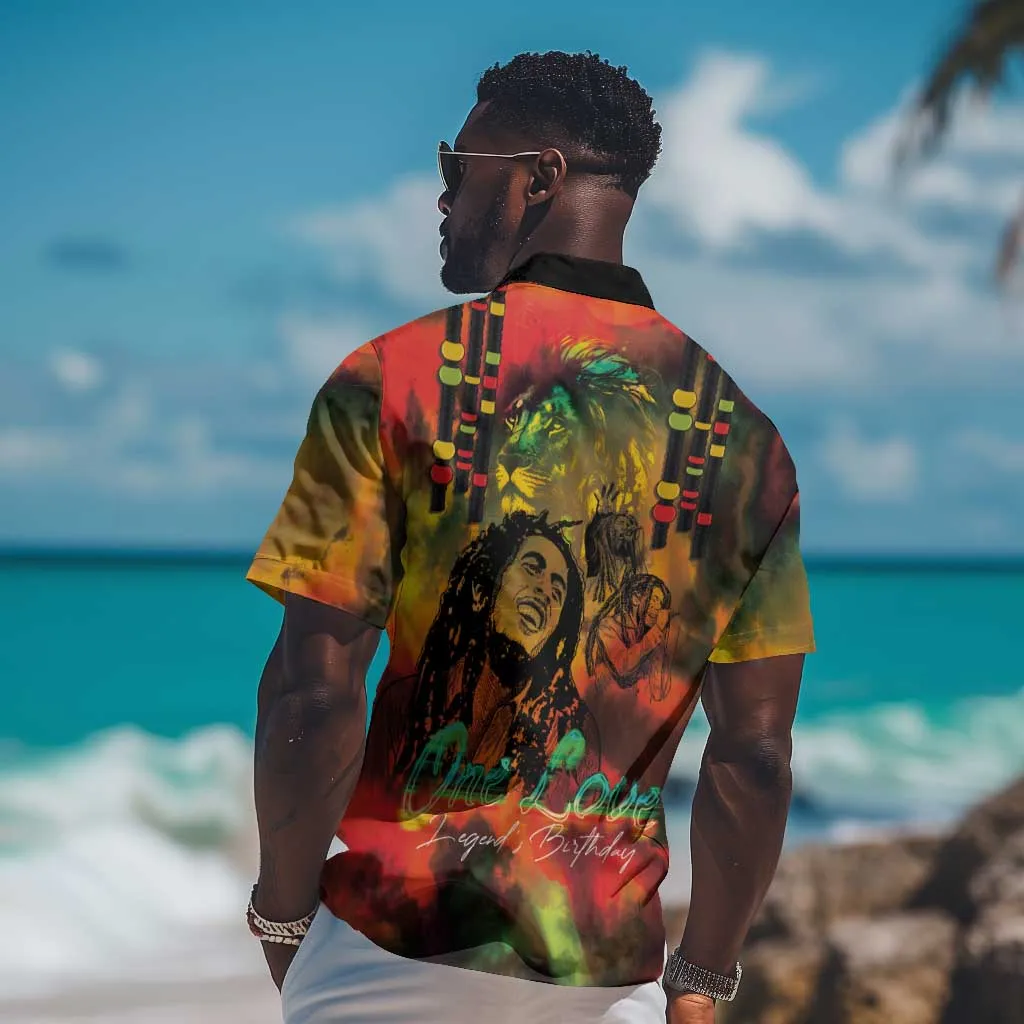 Afro-Jamaican Reggae Legend's Birthday Hawaiian Shirt One Love Jamaica LT03