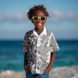 Afro Zebra Mix Paisley Tribal Pattern Kid Hawaiian Shirt LT9