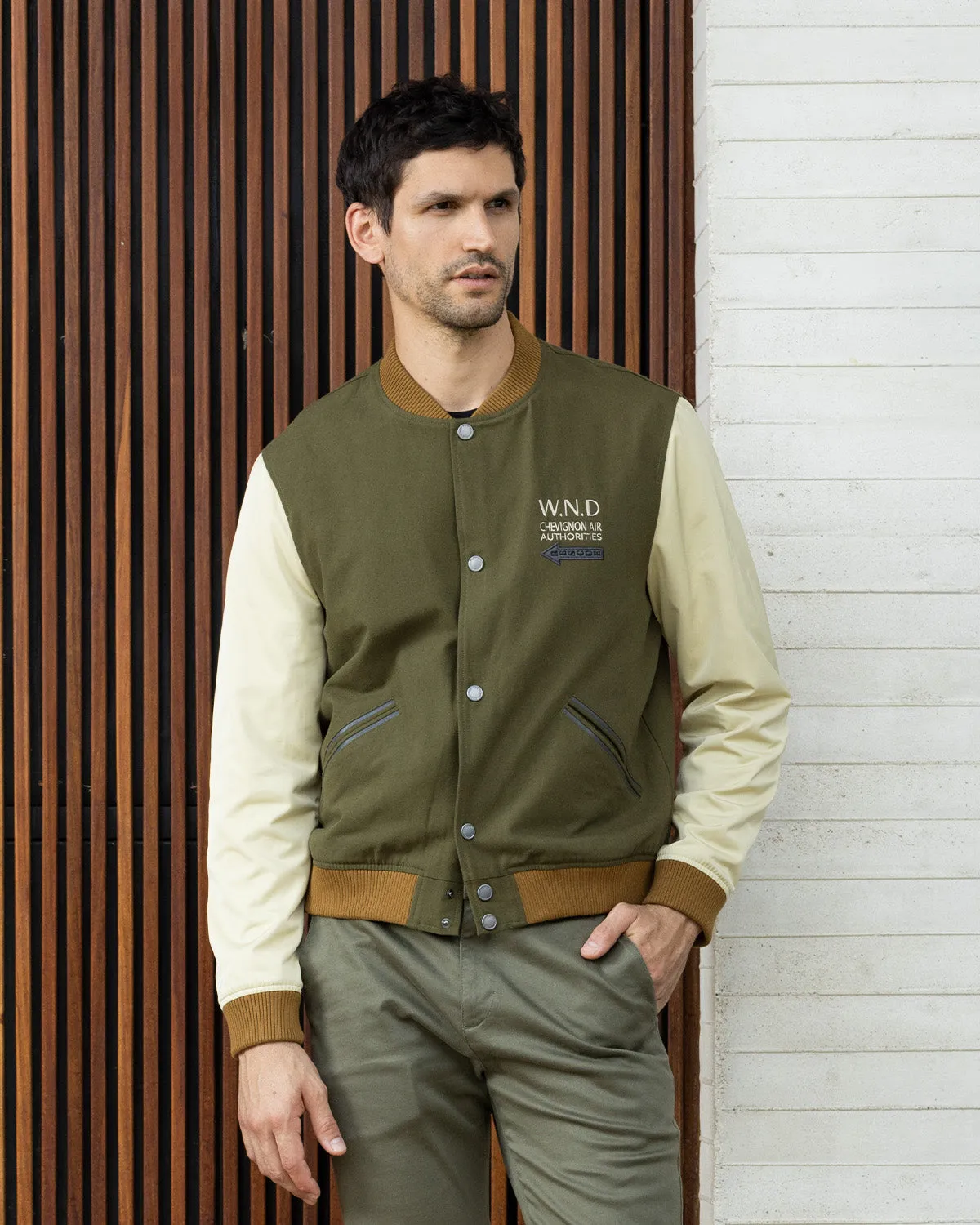 AIR WEAR AVIATOR BOMBER JACKET IN GREEN