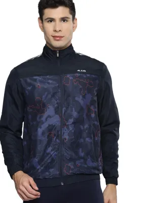 Alcis Men Self Degisn Navy Blue Jacket