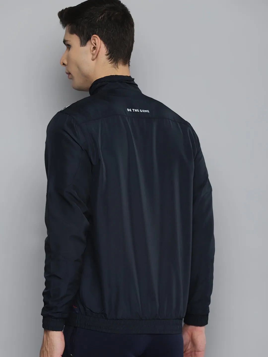 Alcis Men Self Degisn Navy Blue Jacket