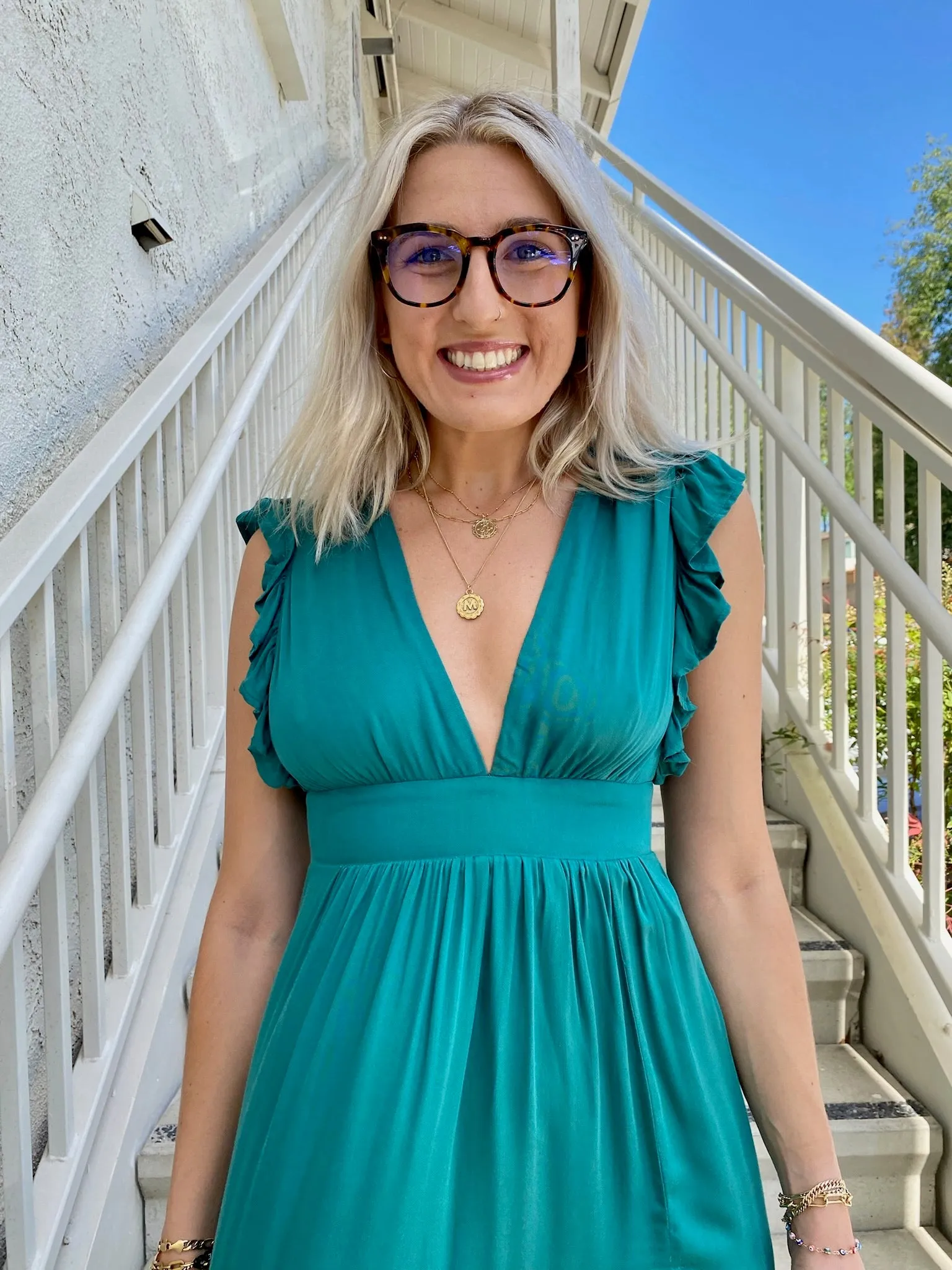 Alora Midi Dress in Green