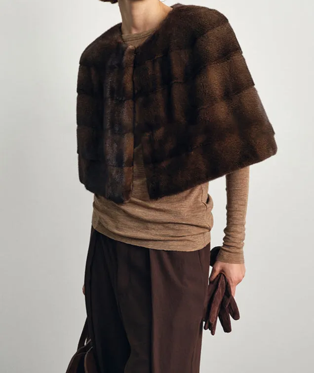 Anastasia Short Faux Fur Cape