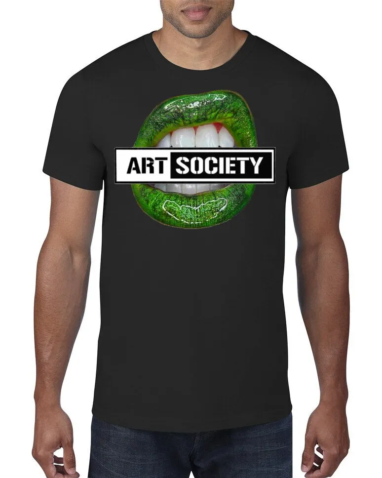 Art Society x Retro Kings GREEN LIPS TEE BLACK