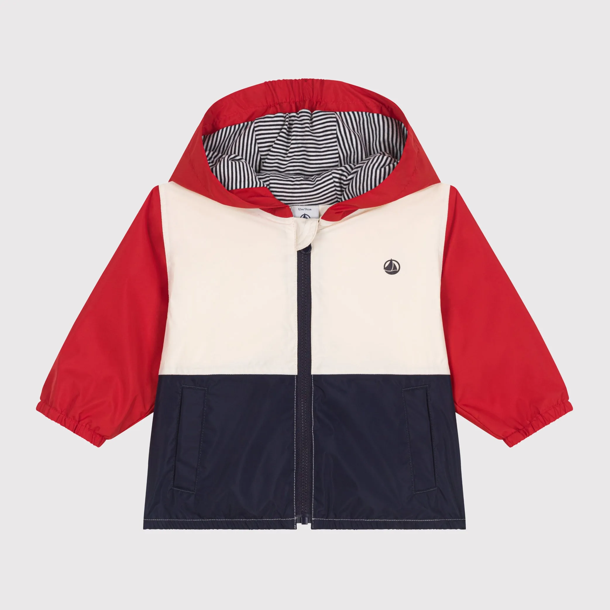 Baby Boys Red And White Embroidered Logo Jacket
