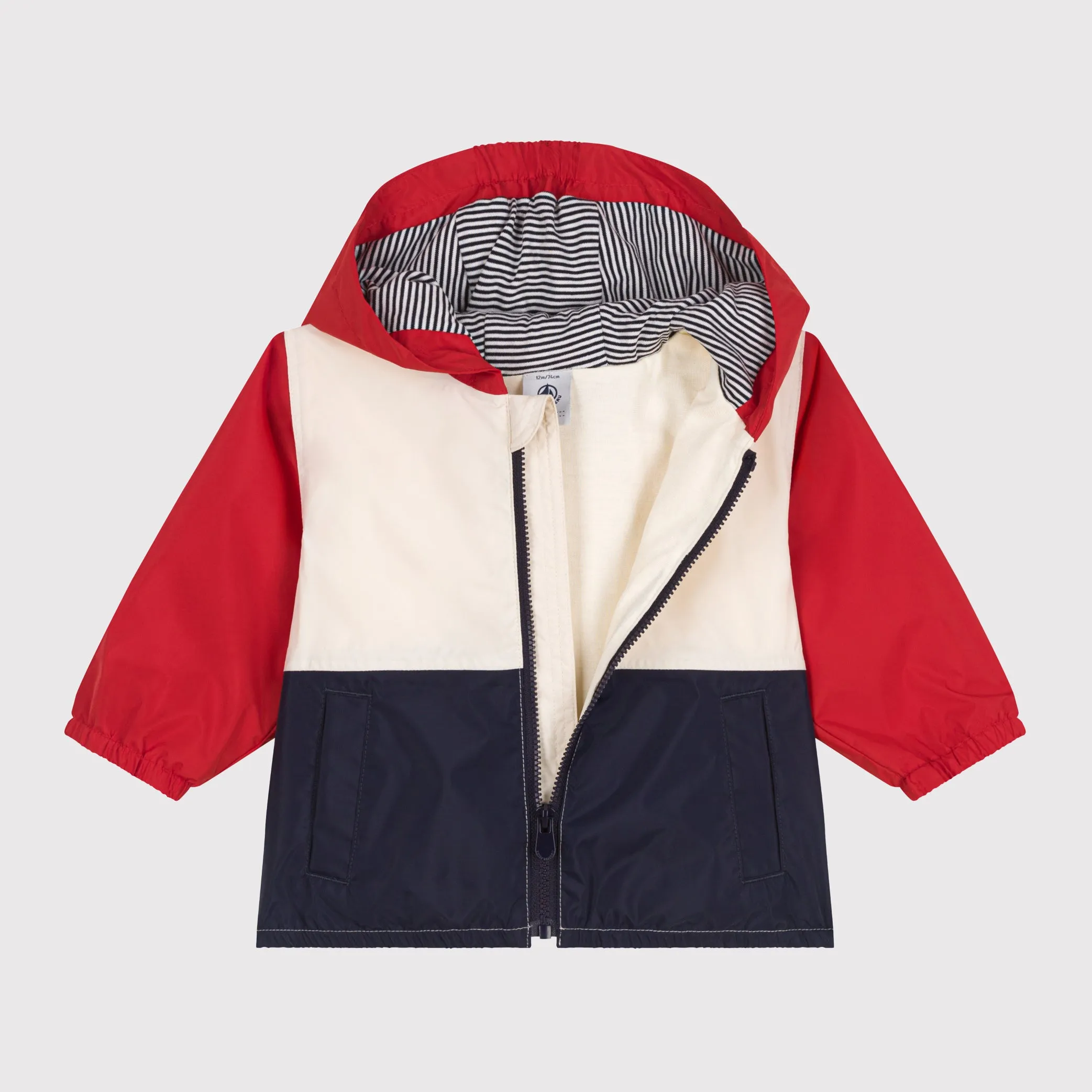 Baby Boys Red And White Embroidered Logo Jacket