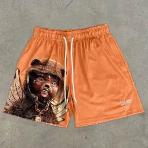 Bear Print Stretch Shorts