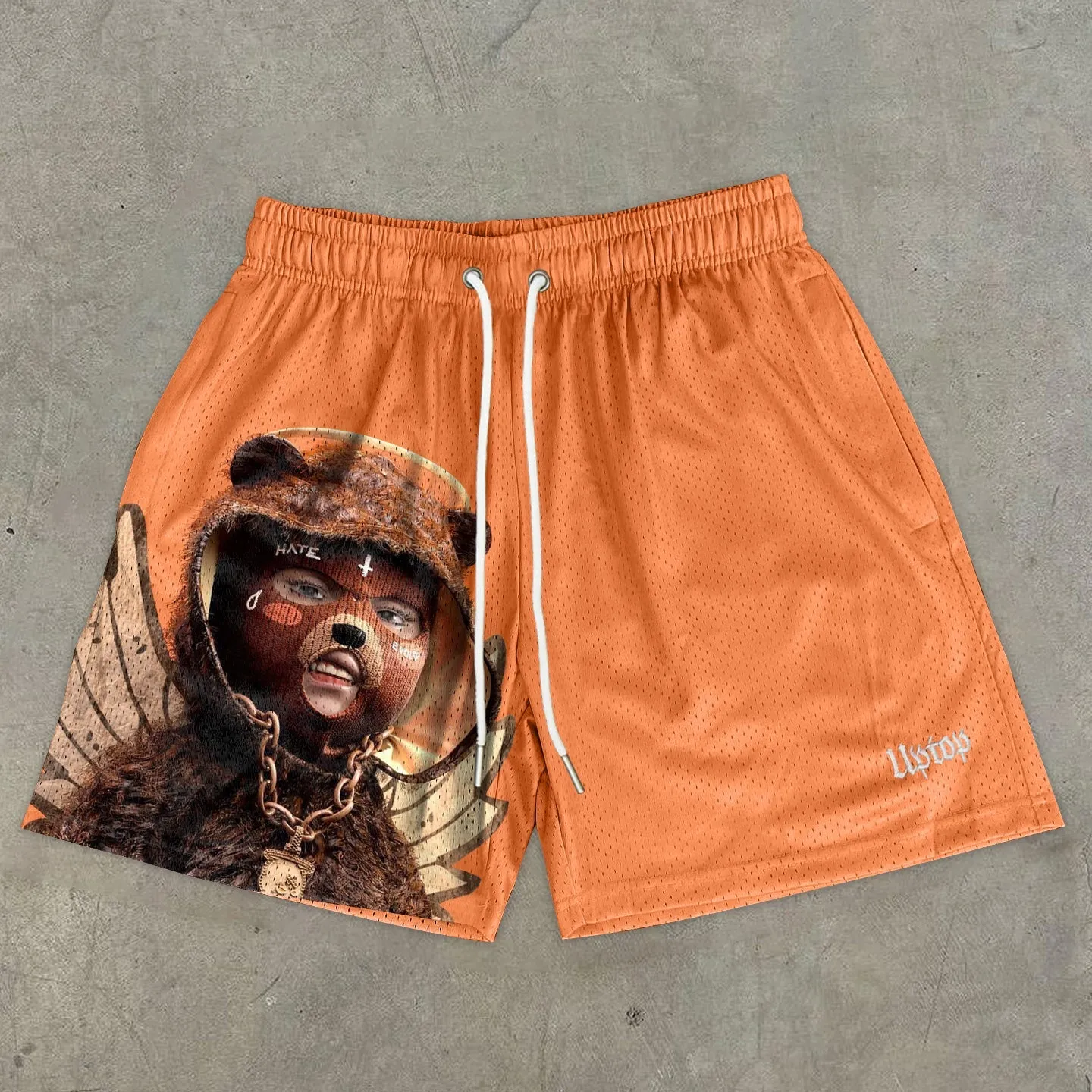 Bear Print Stretch Shorts