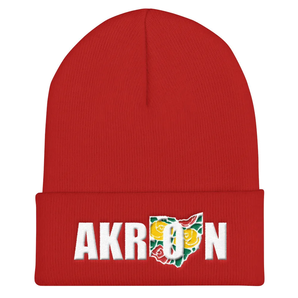 Beautiful Akron 2 Embroidered Beanie