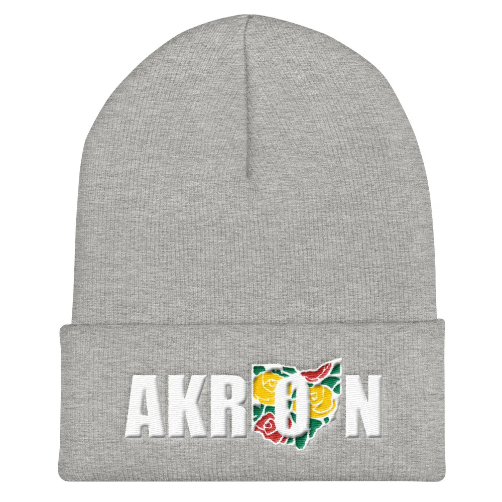 Beautiful Akron 2 Embroidered Beanie