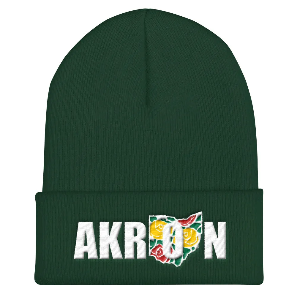 Beautiful Akron 2 Embroidered Beanie
