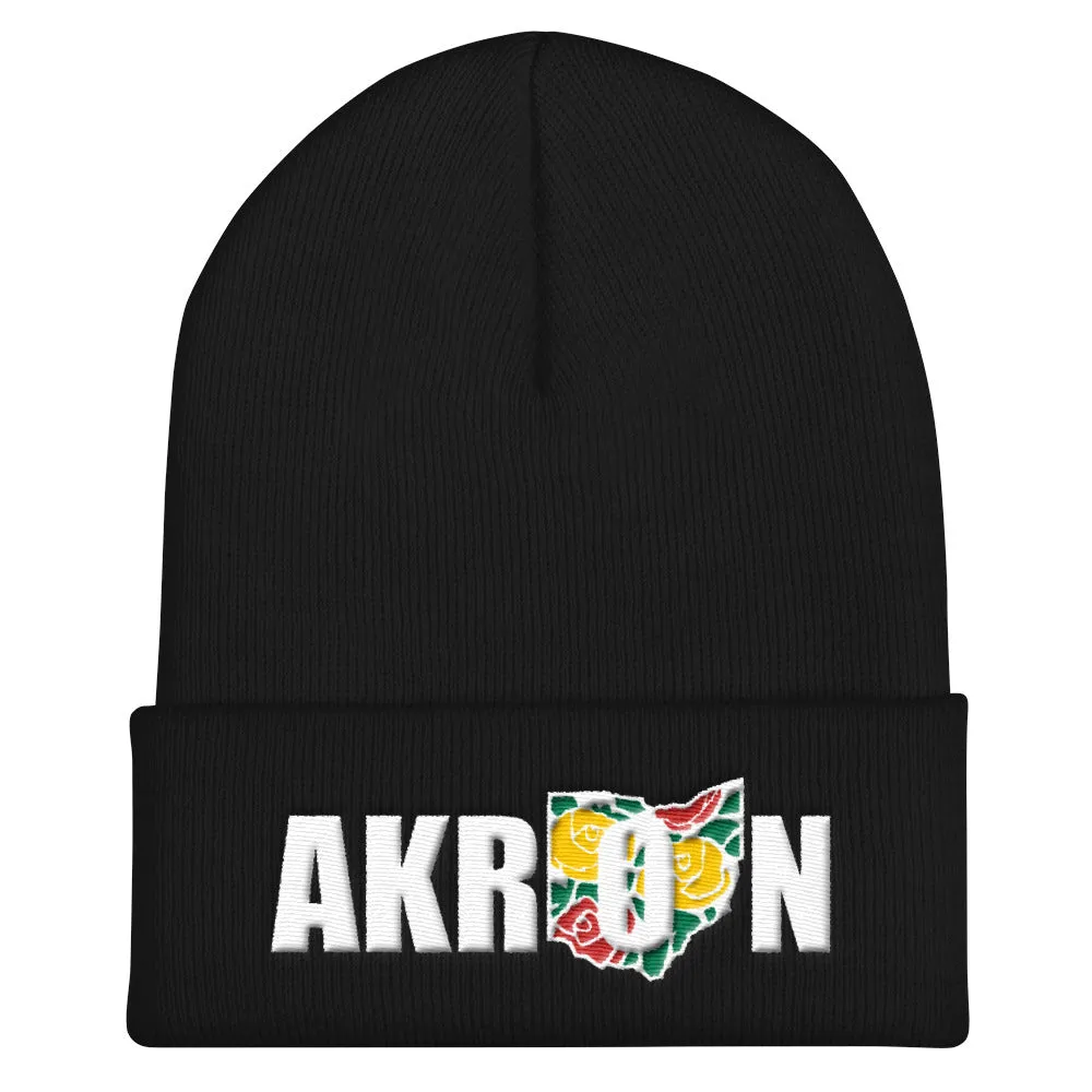 Beautiful Akron 2 Embroidered Beanie