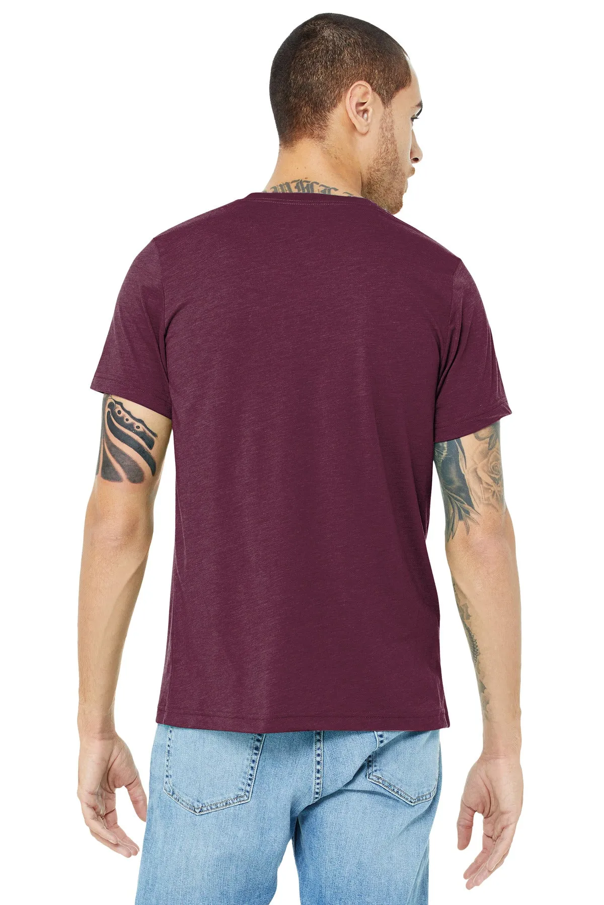 BELLA CANVAS  Unisex Triblend Short Sleeve Tee. BC3413 Solid Maroon Triblend