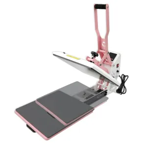BetterSub Heat Press 15x15 inch Digital Heat Press Machine, Slide Out Industrial Quality T-Shirt Heat Transfer Machine Pink White