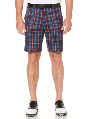 Big & Tall Opti-Stretch Printed Plaid Shorts