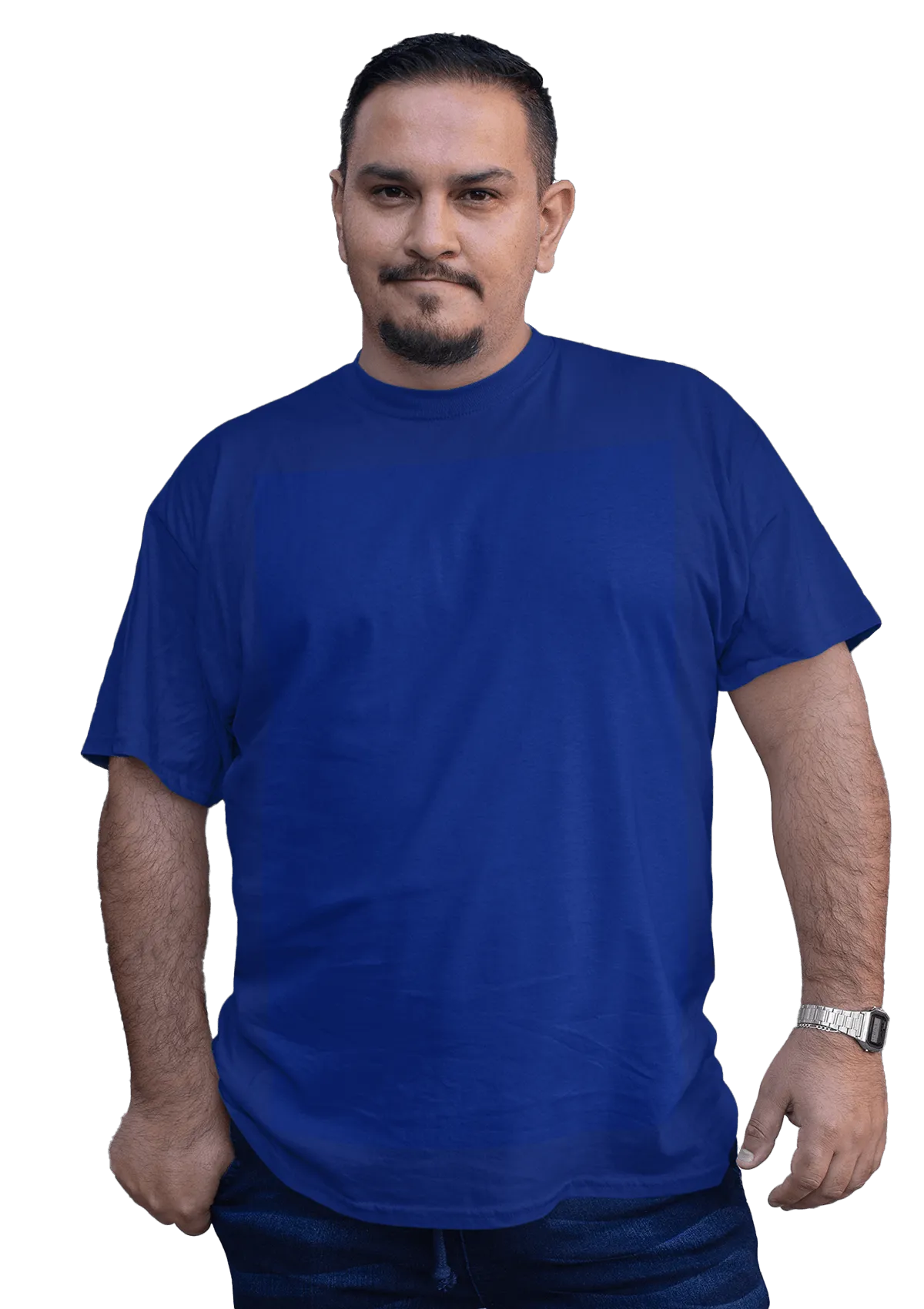 Big & Tall Royal Blue Airlume Cotton T-Shirt - Sizes 2X-6