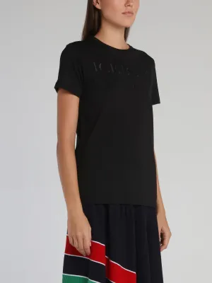 Black Embroidered Classic Logo T-Shirt