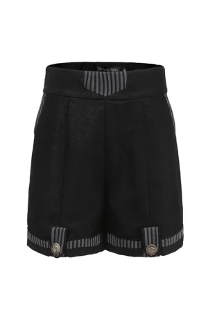 Black Eternal Dawn Retro Elegant Handsome Neutral Prince Gothic Ouji Shorts