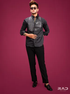 Black Silver Tapewire Shirt