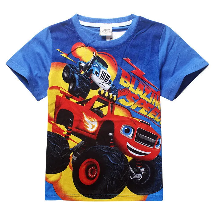 Blaze Monster Machines summer children baby kids boys girls t shirt cotton short sleeve t shirts children kids boys t shirts