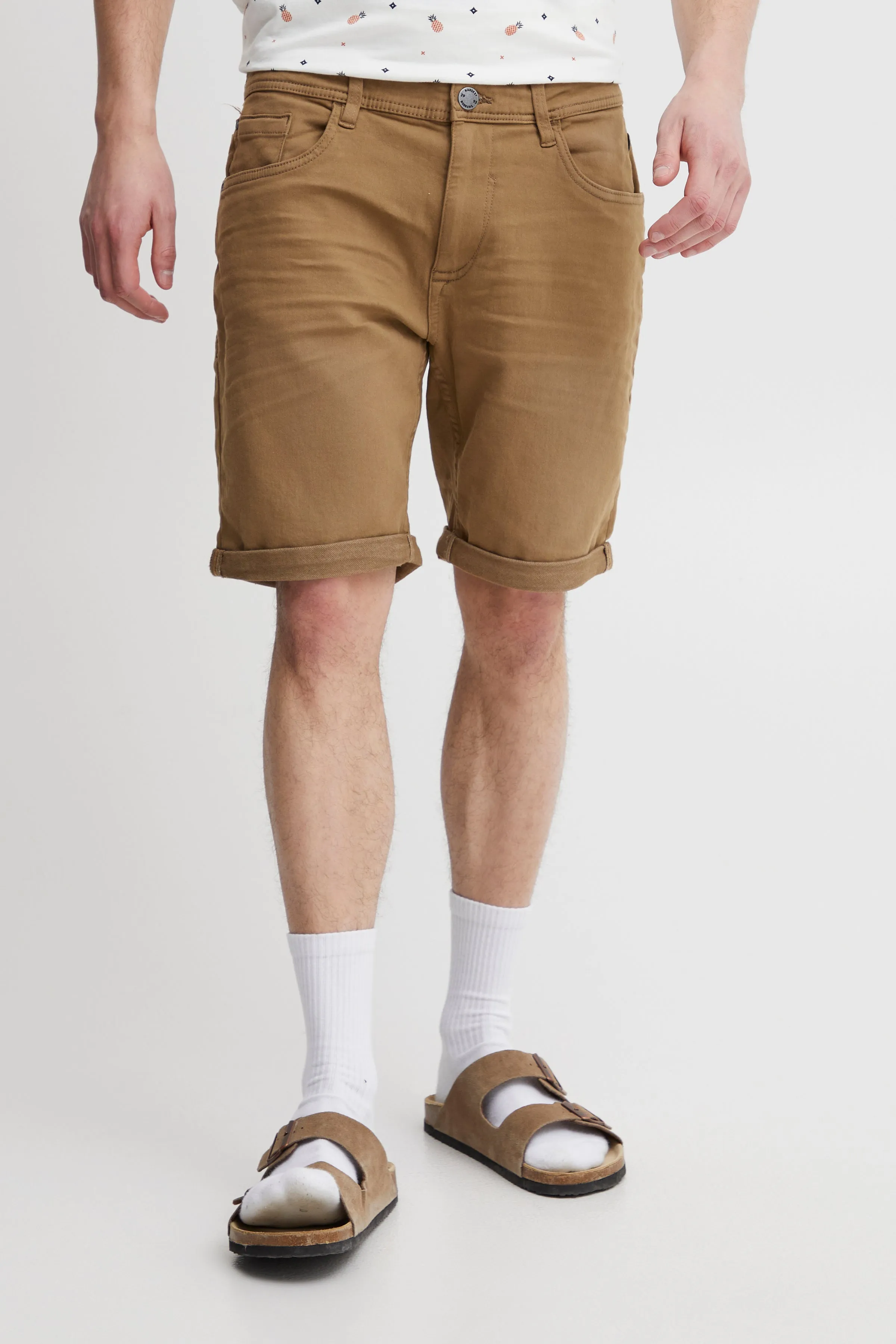 Blend Tan Stretch Denim Shorts