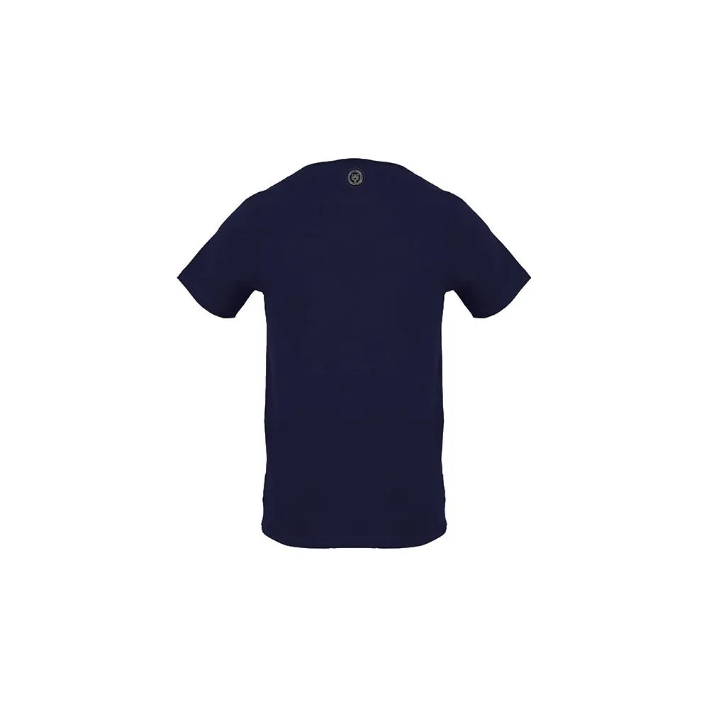 Blue Cotton Men T-Shirt