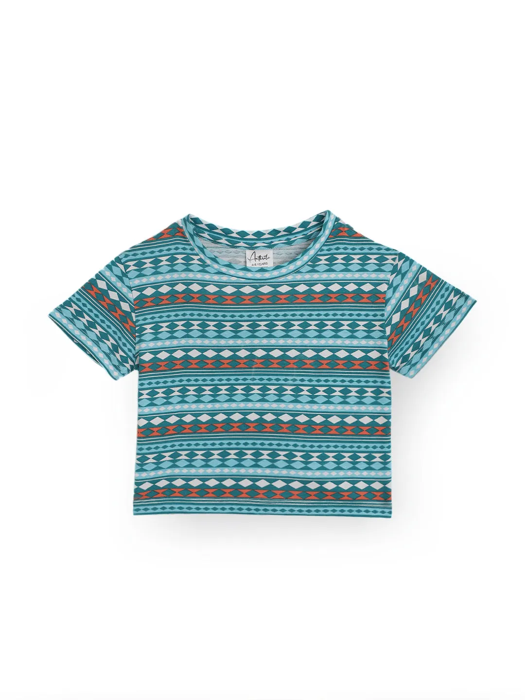 BLUE GREEN SUMMER GIRLS T-SHIRT - BLUE
