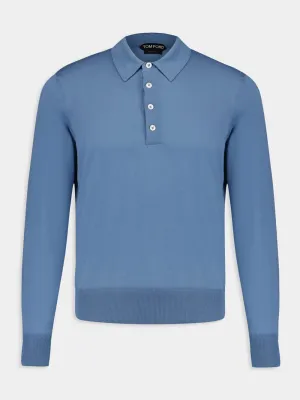 Blue Polo Knit Sweater