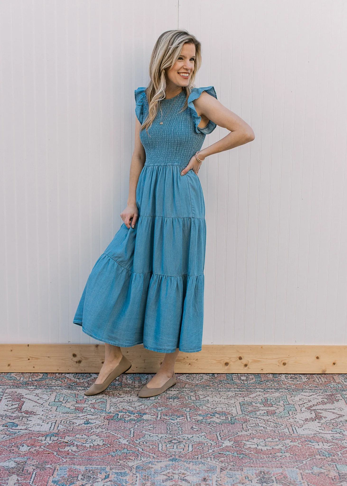 Blue Smocked Dress