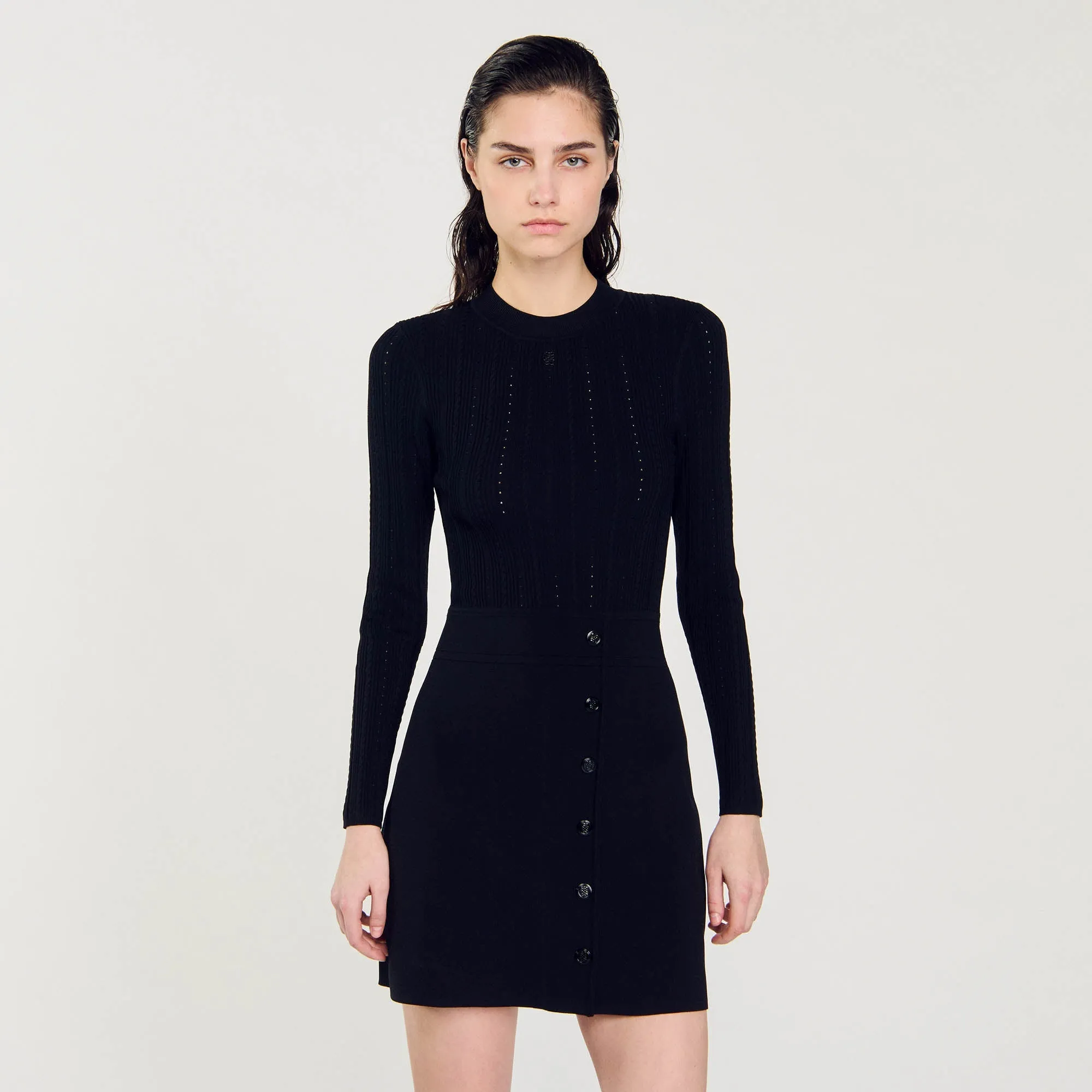 Bonheur Knit Mini Dress Black