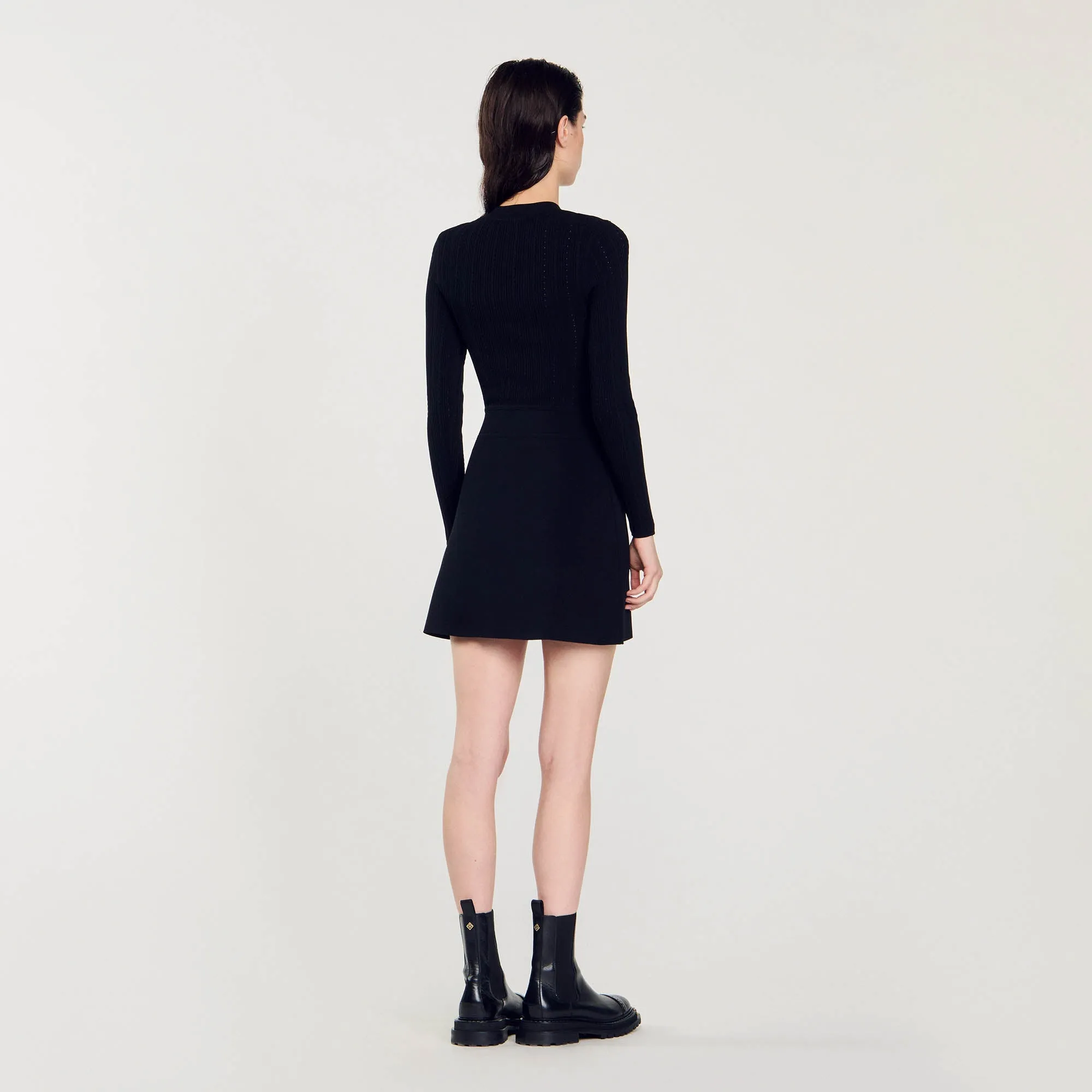 Bonheur Knit Mini Dress Black
