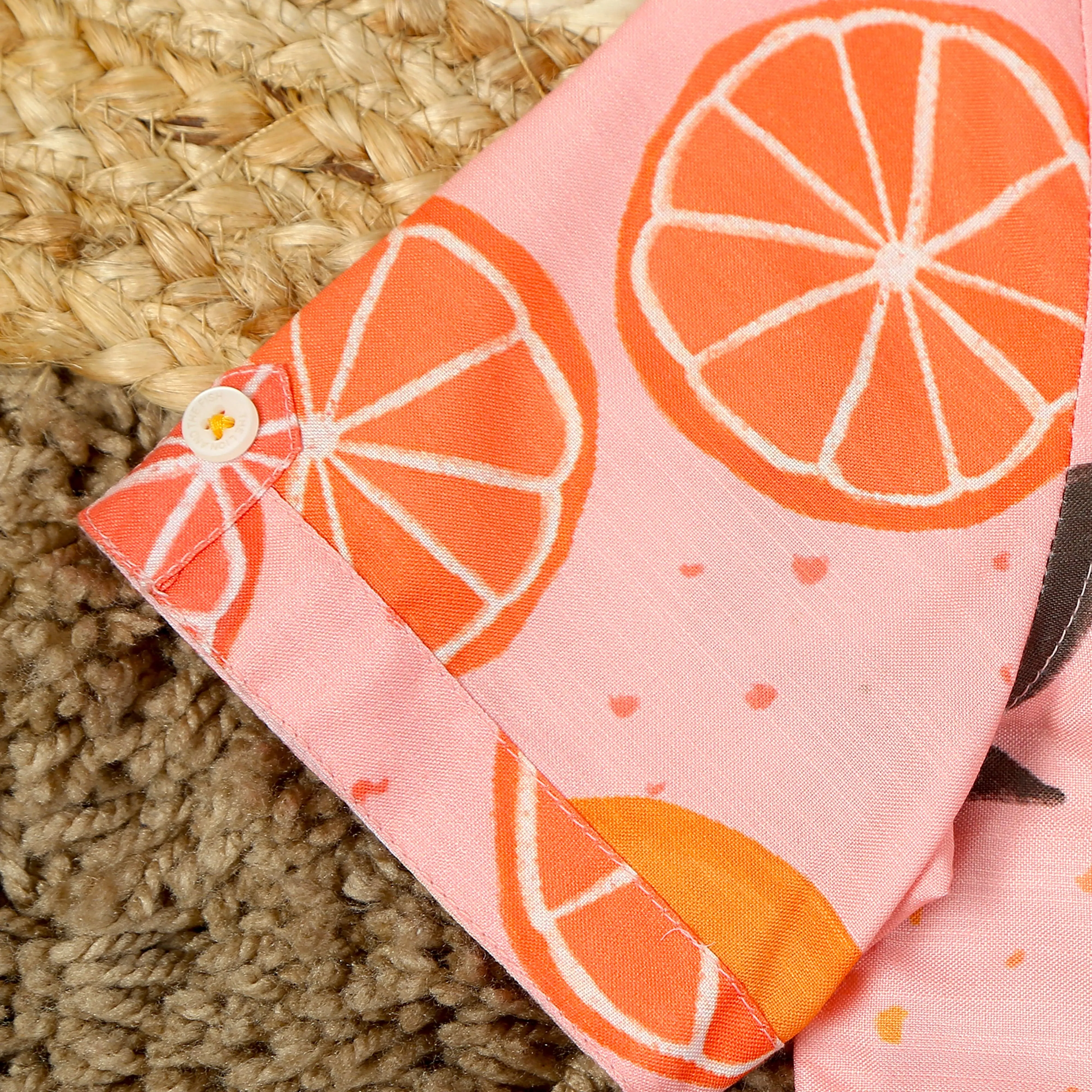 Boys Lemon Printed Shirt Peach Mustard