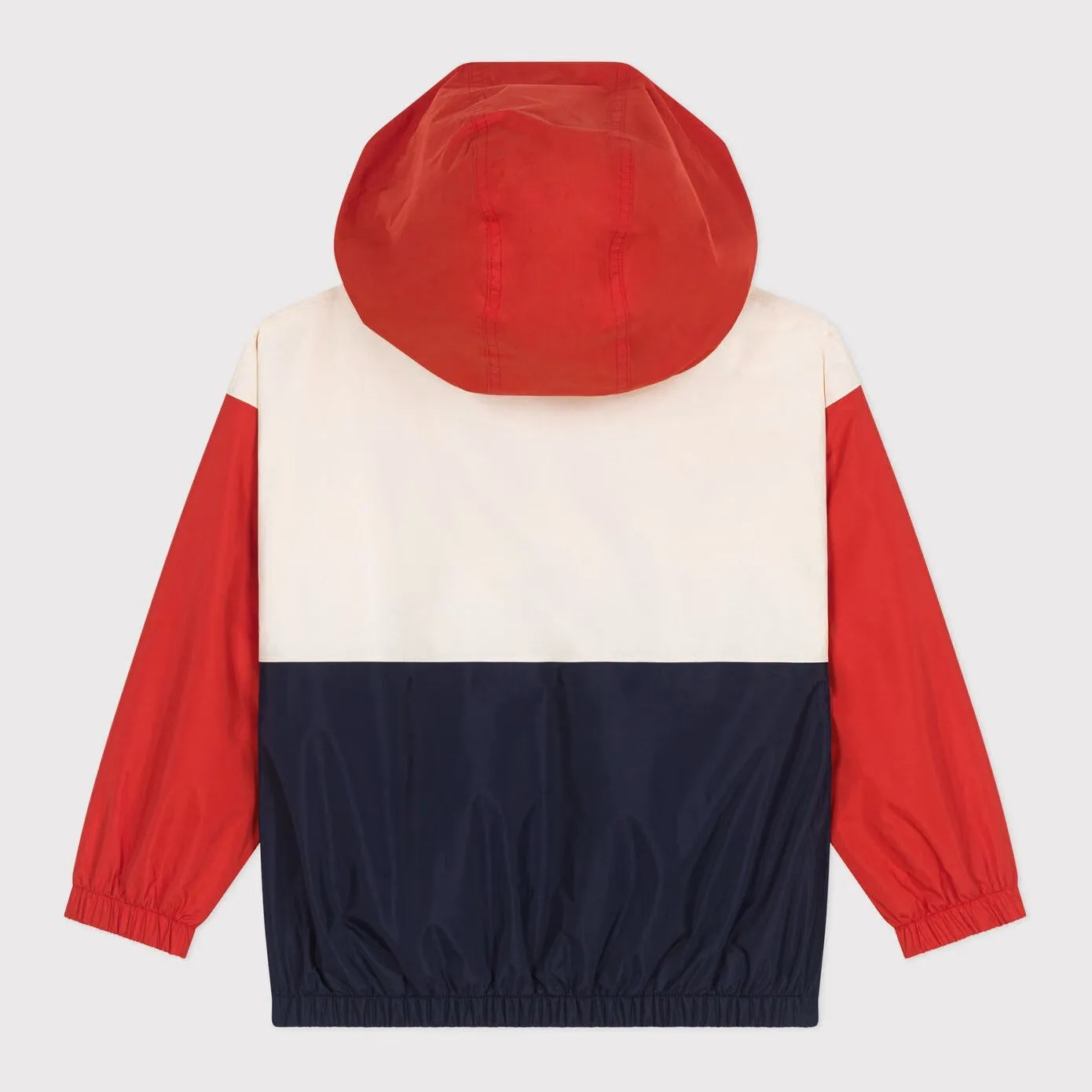 Boys Red And White Printed Logo Jacket
