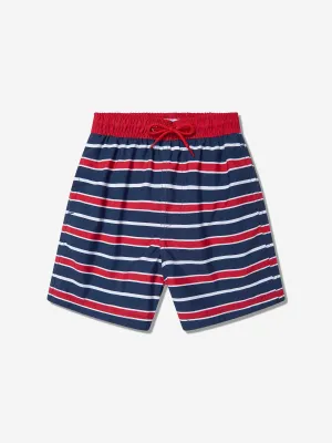 Boys Striped Beach Shorts in Red (UPF50 )