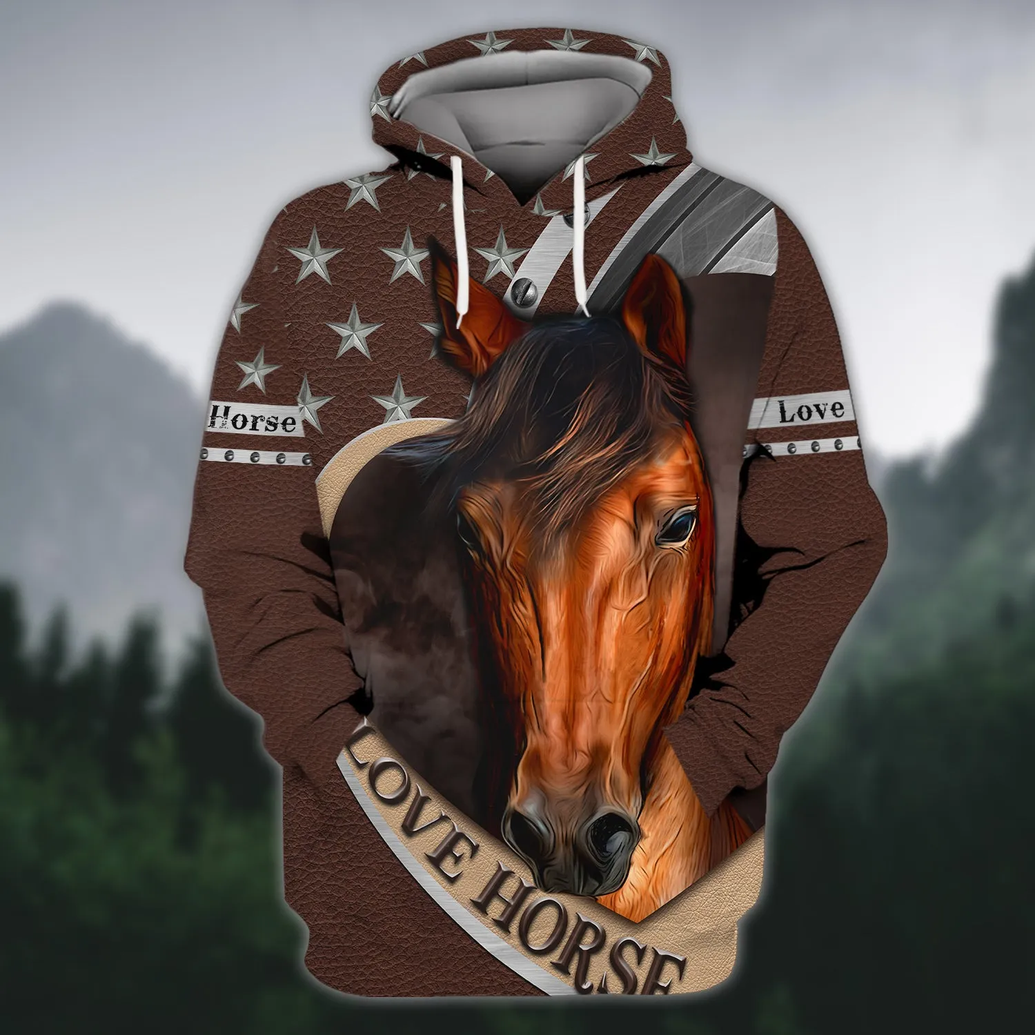 Brown Horse 3D Shirts Design, Love Horse