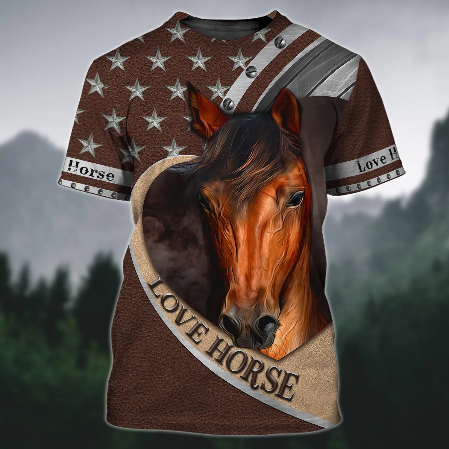 Brown Horse 3D Shirts Design, Love Horse