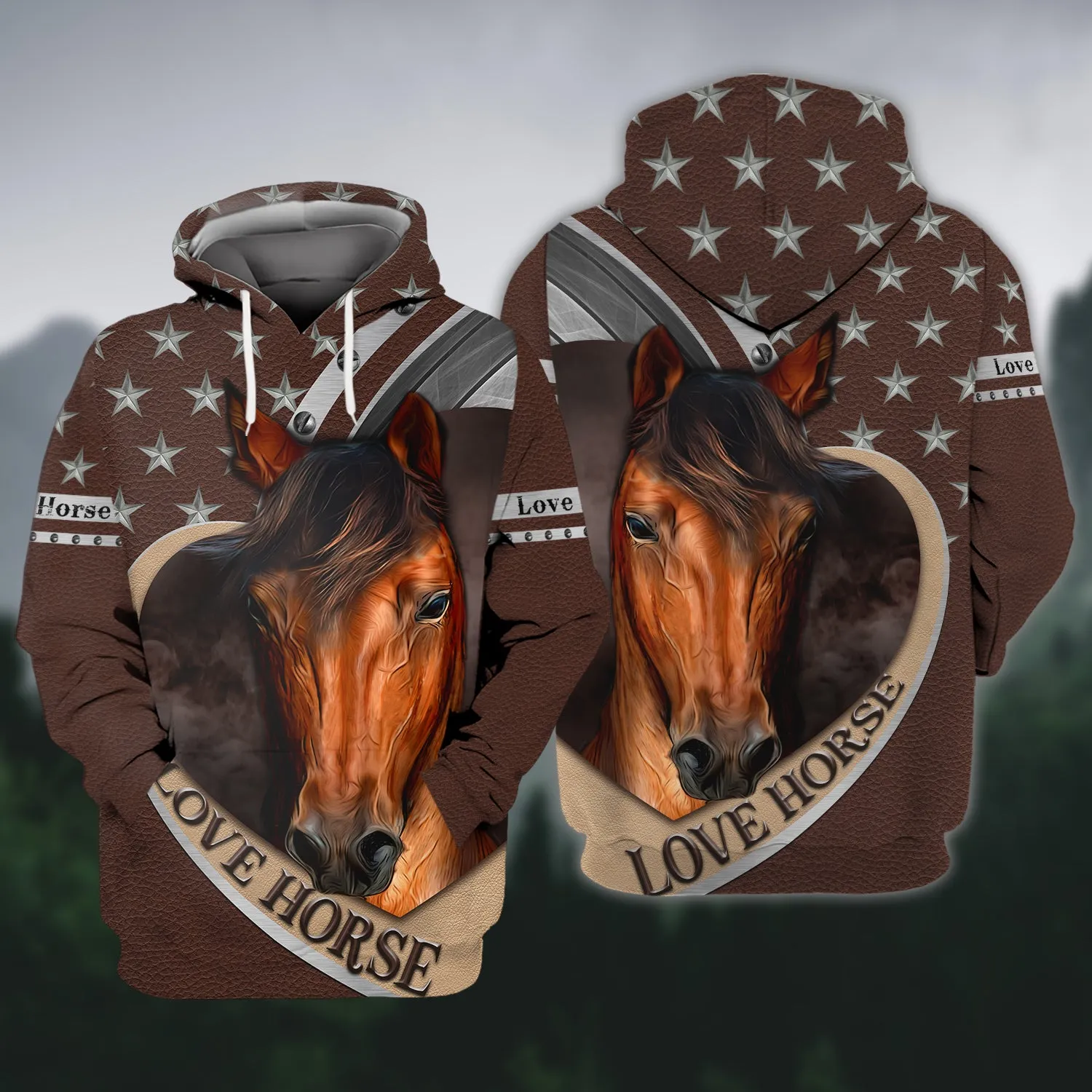 Brown Horse 3D Shirts Design, Love Horse