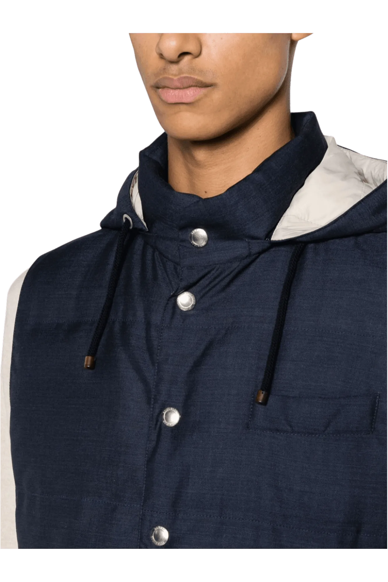 Brunello Cucinelli Men's Sleeveless Hooded Down Jacket