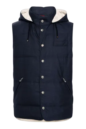 Brunello Cucinelli Men's Sleeveless Hooded Down Jacket