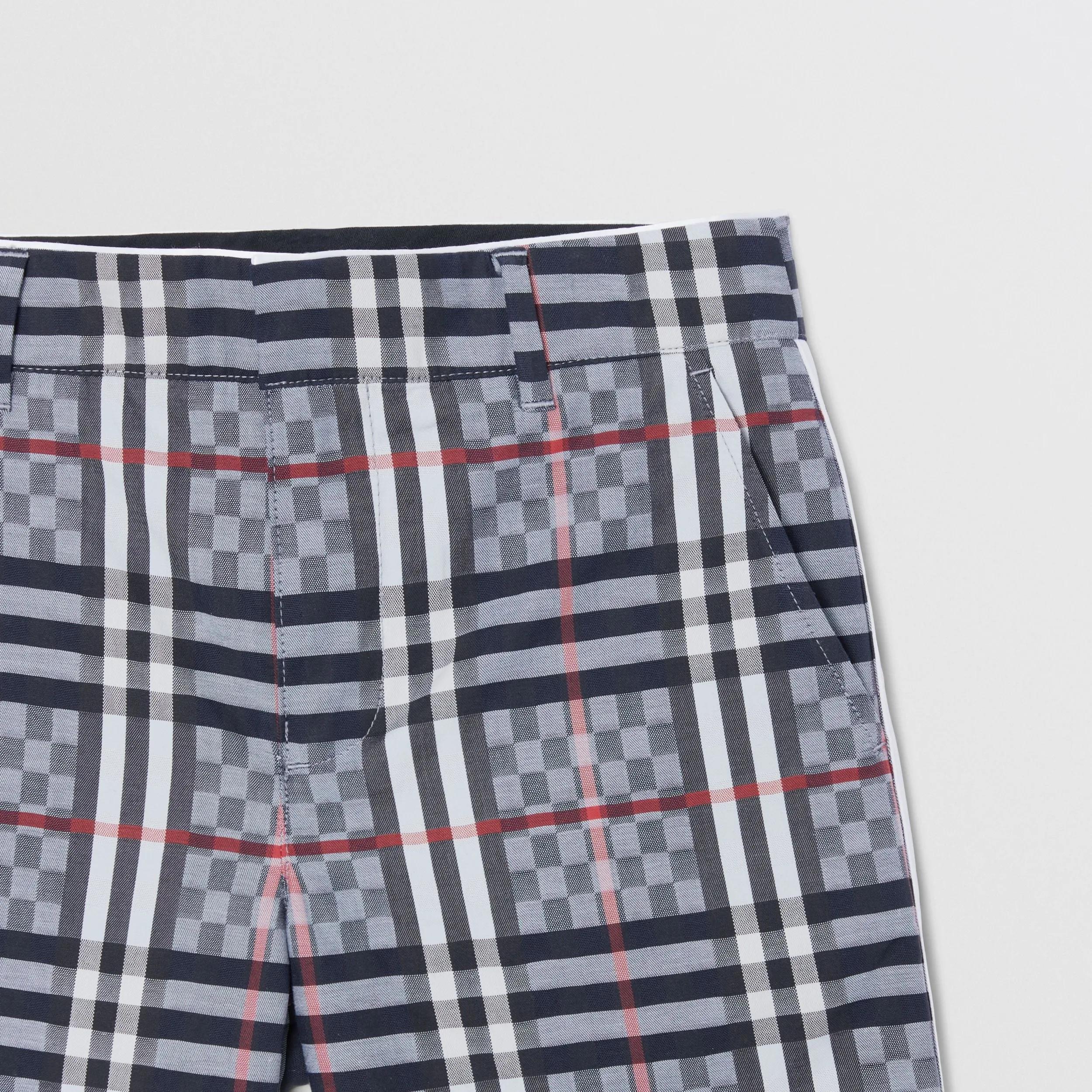 Burberry Chequerboard Stretch Cotton Tailored Shorts