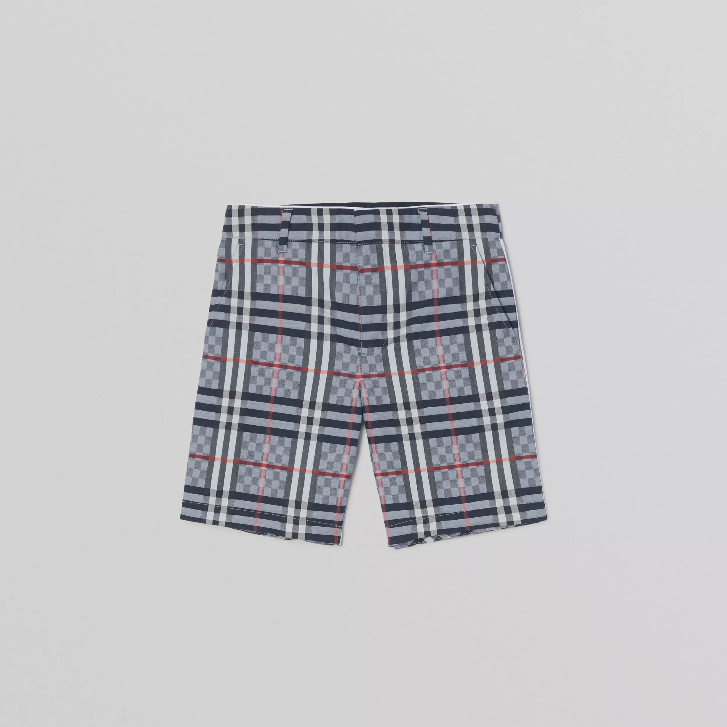 Burberry Chequerboard Stretch Cotton Tailored Shorts