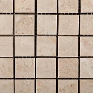 Bursa Beige / Sandy Beige Marble 2 X 2 Polished Mosaic Tile - 6" X 6" Sample