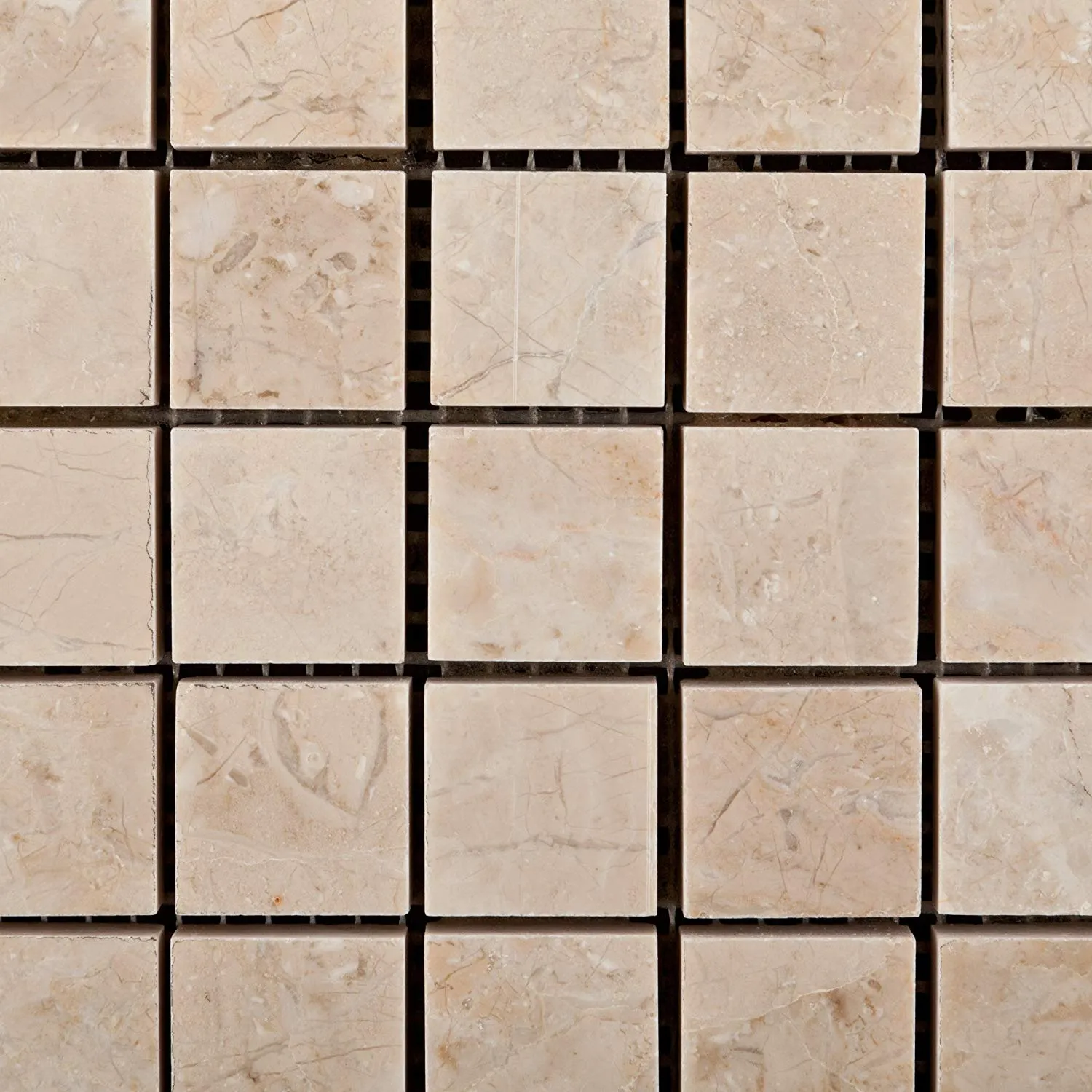 Bursa Beige / Sandy Beige Marble 2 X 2 Polished Mosaic Tile - 6" X 6" Sample