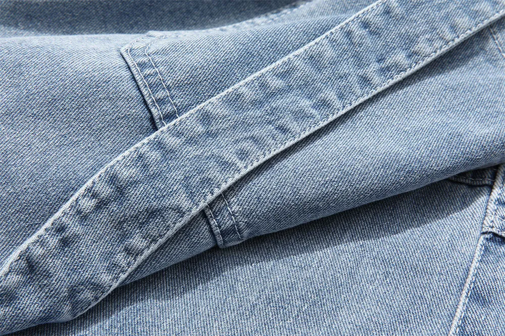 Button-Detail Stretch Denim Shorts
