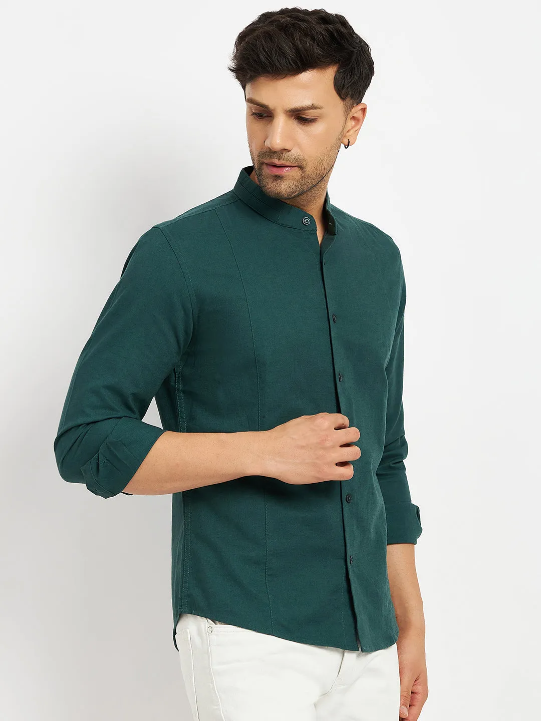 Camla Green Shirts For Men