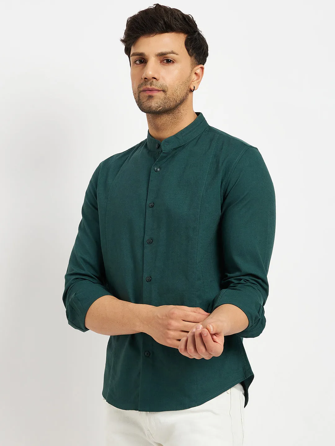 Camla Green Shirts For Men