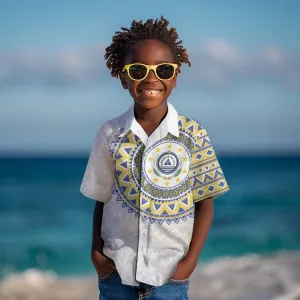 Cape Verde African Tribal Pattern Kid Hawaiian Shirt Chest Arm Tattoo LT15