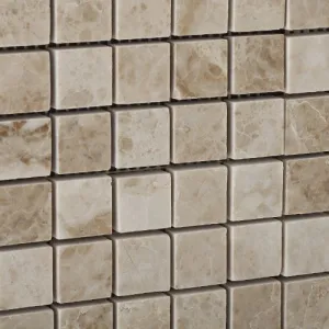 Cappuccino Marble Polished 1 X 1 Mosaic Tile on Mesh - Lot of 50 sq. ft.
