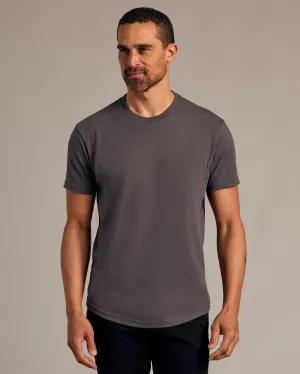 Carbon Short Sleeve Curved Hem Crew