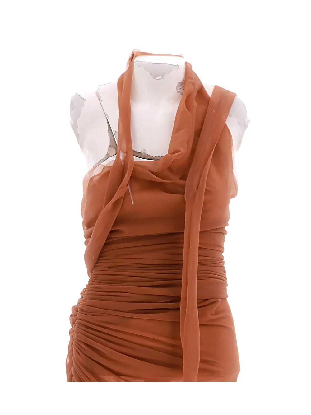 Chestnut Terracotta Halter Dress